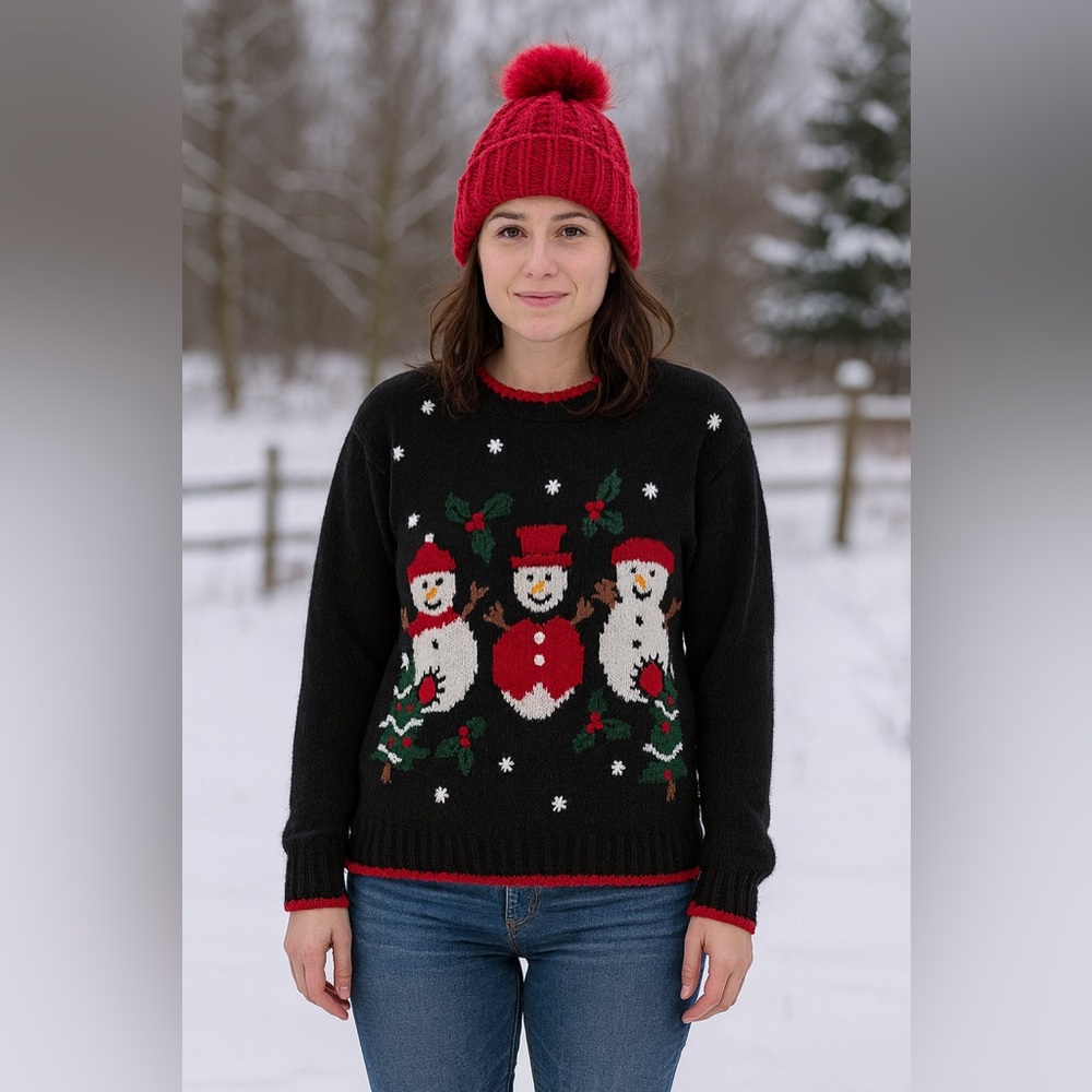 Snowman embellished Sweater Medium